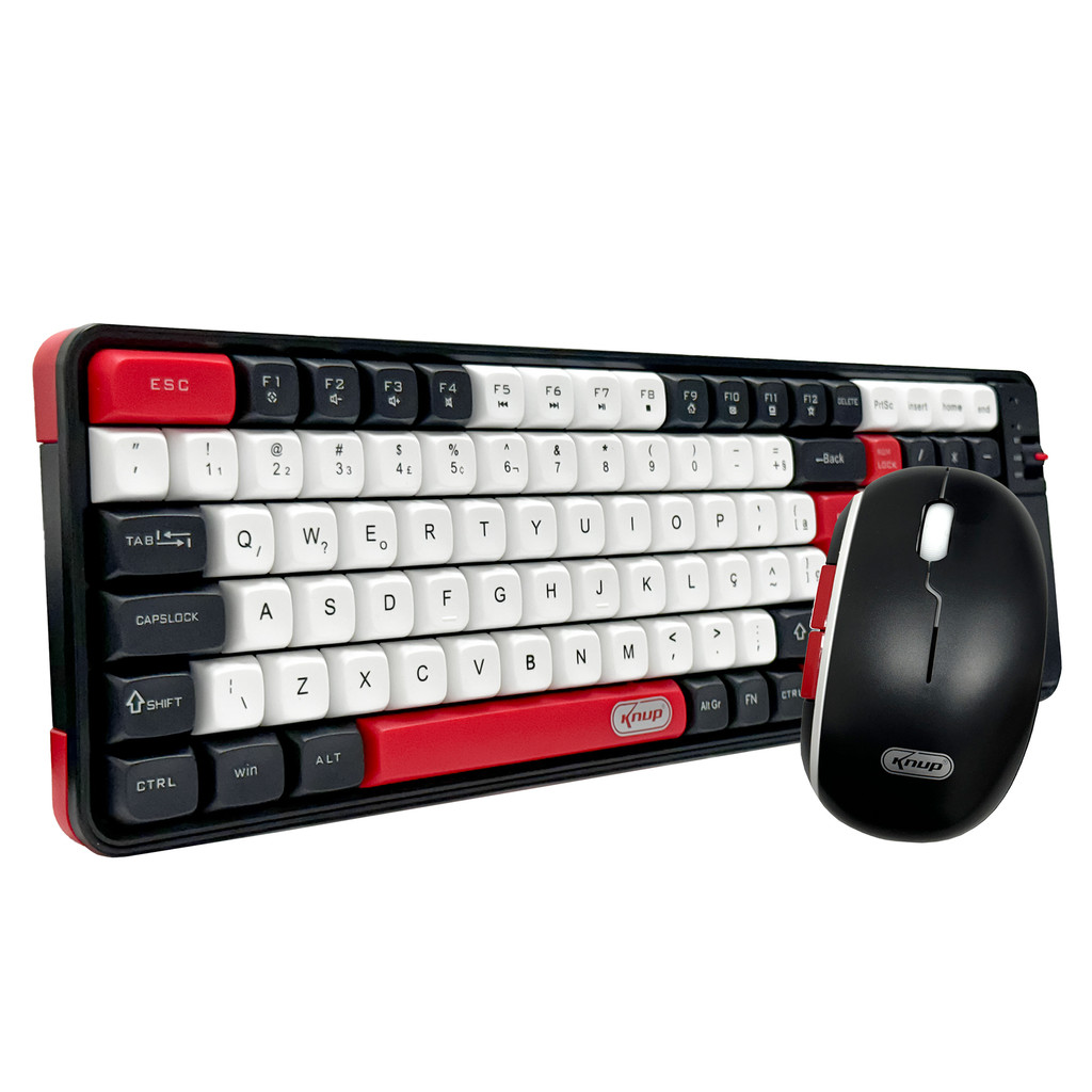 Kit Teclado e Mouse Sem Fio Teclas de Atalho Multimídia Bateria Recarregável Indicador LED de Carga