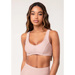 TOP FITNESS FEMININO COM FRANZIDO LUSH DLK