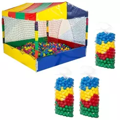 Kit Infantil Piscina De Bolinhas 1,50m Quadrada + 1500 Unidades Bolinhas Coloridas