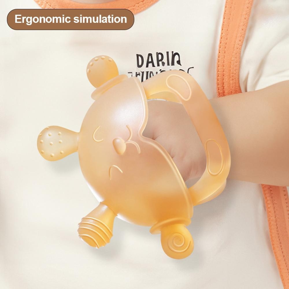 FASHIONGO Silicone Mordedor Criança Mastigar Brinquedos Sensoriais Anti Gota Pulso Mão Bebê Dentição Mitten Grau Aliment