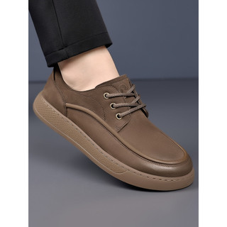 Sapatos masculinos de couro 2026 novo estilo masculino couro genuíno tênis casuais sapatos de couro britânico All-Match 
