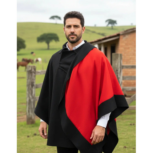 Pala Poncho De Lã Baeta Gaúcho Preto - Repele A Água