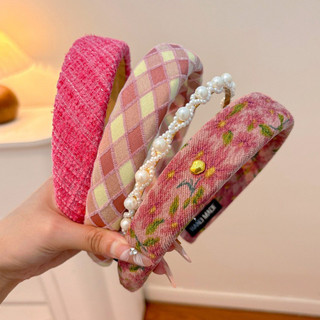 Rosa bandana feminina bandana Hairpin feminino High-End moda laço de cabelo outono inverno acessórios de cabelo de pelúc
