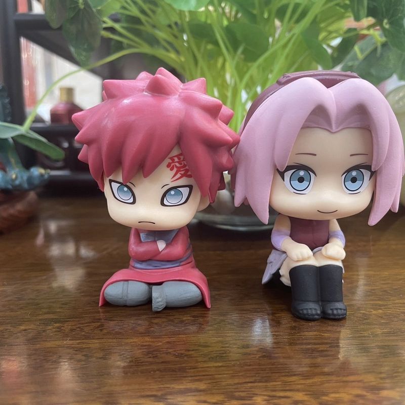Produtos Mais Vendidos Versão Q Postura Sentada De Cabeça Grande Eu Amo Haruno Sakura Enfeites De PVC Antiderrapantes Fe