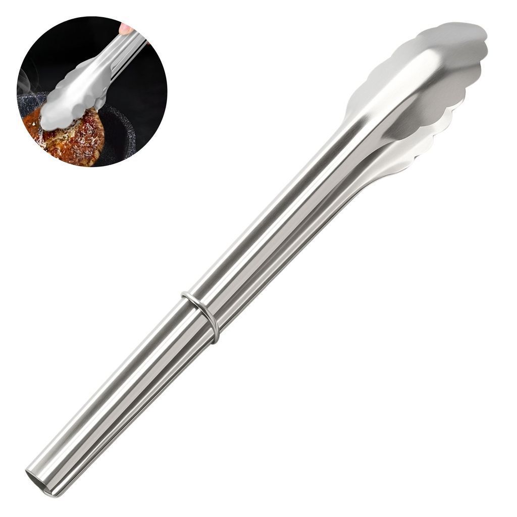 Pegador Pinça para Churrasco Saladas e Alimentos 31cm Aço Inox Dasshaus