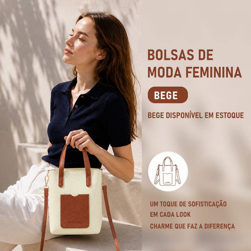 JAMI JAMI Bolsa Feminina Para Celular Em Couro PU Com Textura De Lichia Mini Bolsa Tote Bolsa De Ombro Transversal B760