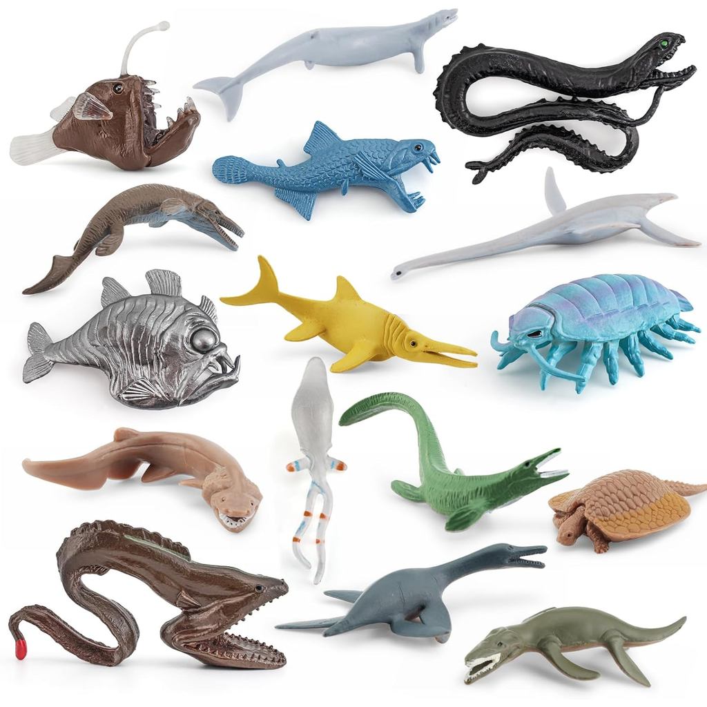 Miniaturas Incríveis de Criaturas Marinhas Pré-Históricas para Crianças, Figuras de Animais do Fundo do Oceano, Brinqued