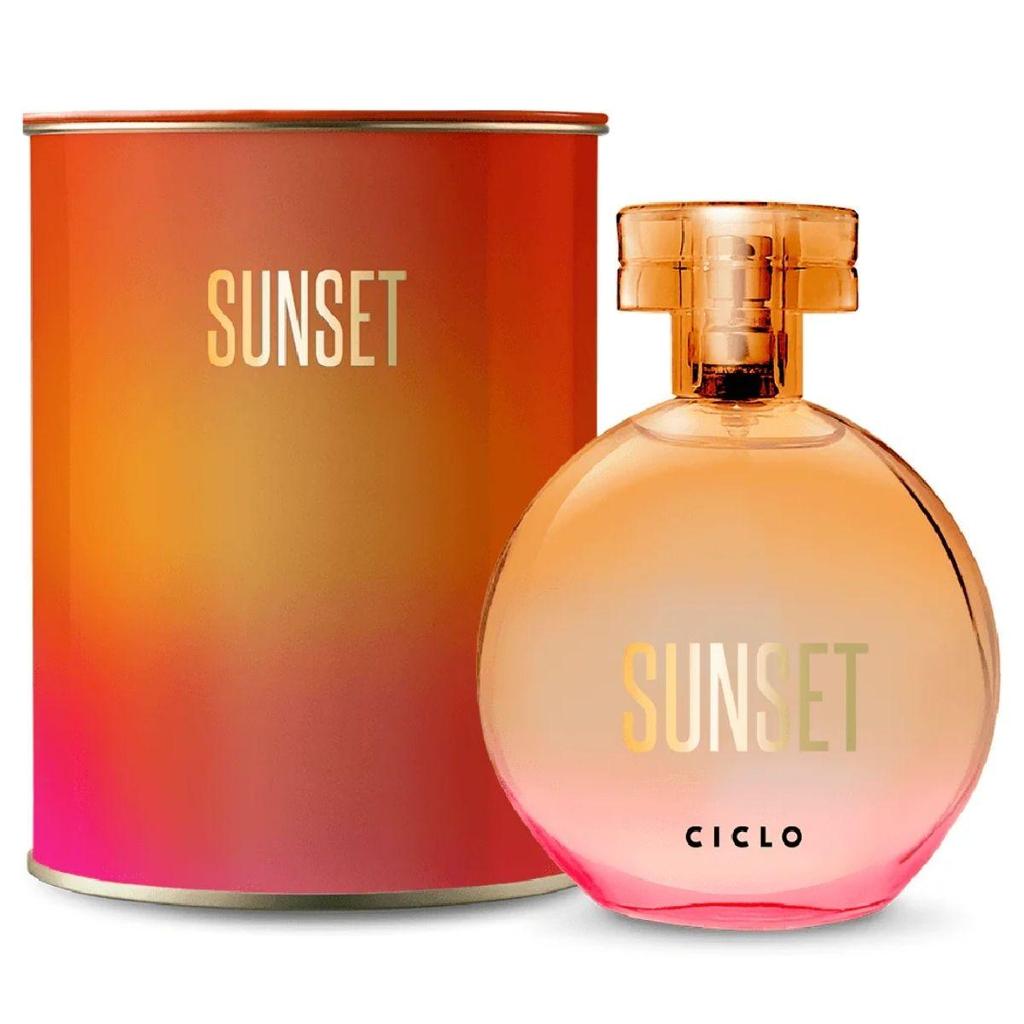 Perfume Deo Colônia Sunset Feminino com Lata Decorativa 100ml Ciclo Cosmeticos