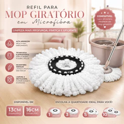 REFIL PARA MOP GIRATÓRIO EM MICROFIBRA PREMIUM