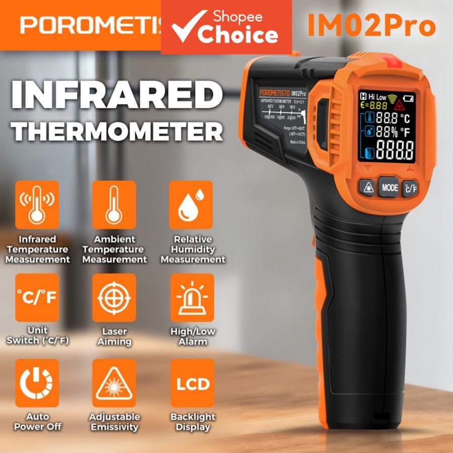 Termômetro Infravermelho Inteligente De Uma Peça ,-50 A 800 ° Pistola De Temperatura IR Sem Contato C Com Alarme Alto/Ba