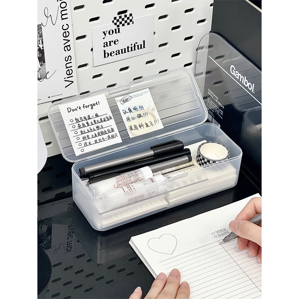 Caixa de papelaria simples Estojo para lápis Estojo para lápis Caixa de armazenamento de papelaria Suporte para caneta t