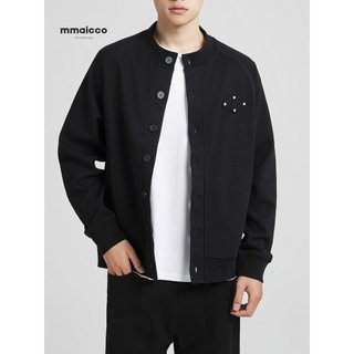 Momaike roupas masculinas composto listrado textura jaqueta masculina 2025 primavera outono novo estilo solto jaqueta Ca