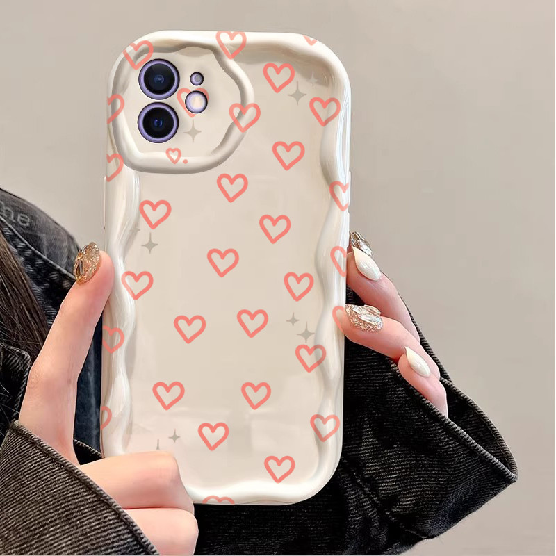 Ripple Coração Impressão Caso Para Samsung Galaxy A17 A37 A57 A27 A56 A55 A54 S26 Ultra S25 FE S24 Plus S23 S22 Capa