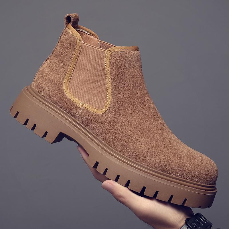 Outono novo estilo de alta qualidade de sola grossa cabeça grande Martin botas masculinas inverno Retro camurça ferramen