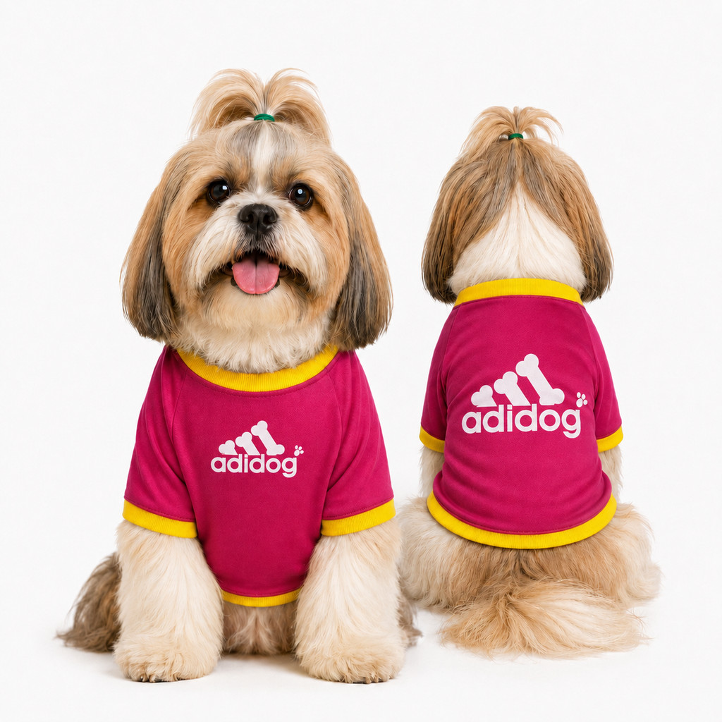 ROUPA CAMISETA PET Adidog Rosa para Cachorro e Gato Premium PetWear Marca Roupinha