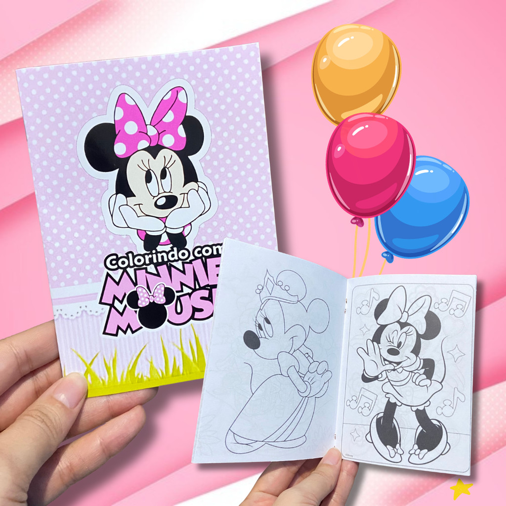 Livrinhos de Colorir Personalizados Minnie Rosa Lembrancinha Aniversário Infantil