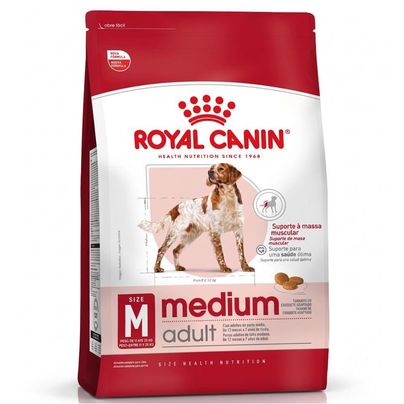 Ração Seca Royal Canin Medium para Cães Adultos com Peso de 11 até 25kg - 2,5Kg