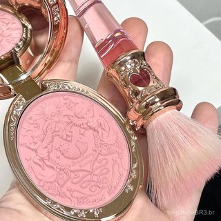 Flower Knows Strawberry Rococo Blush em Pó Matte Rosa para as Maçãs do Rosto, Maquiagem Facial Construível e Fácil de Es