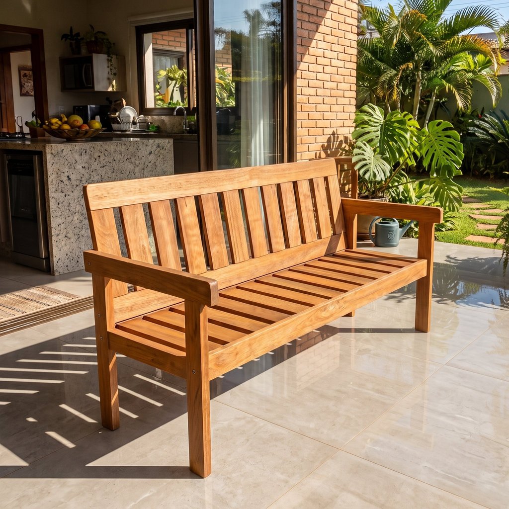 Banco de Jardim 150cm Madeira Maciça 3 Lugares Yescasa 3