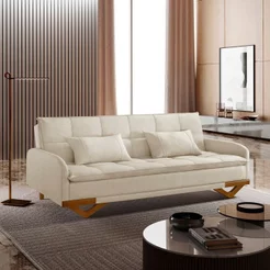 Sofa Cama 202cm x 92cm em Linho Cannes Bege