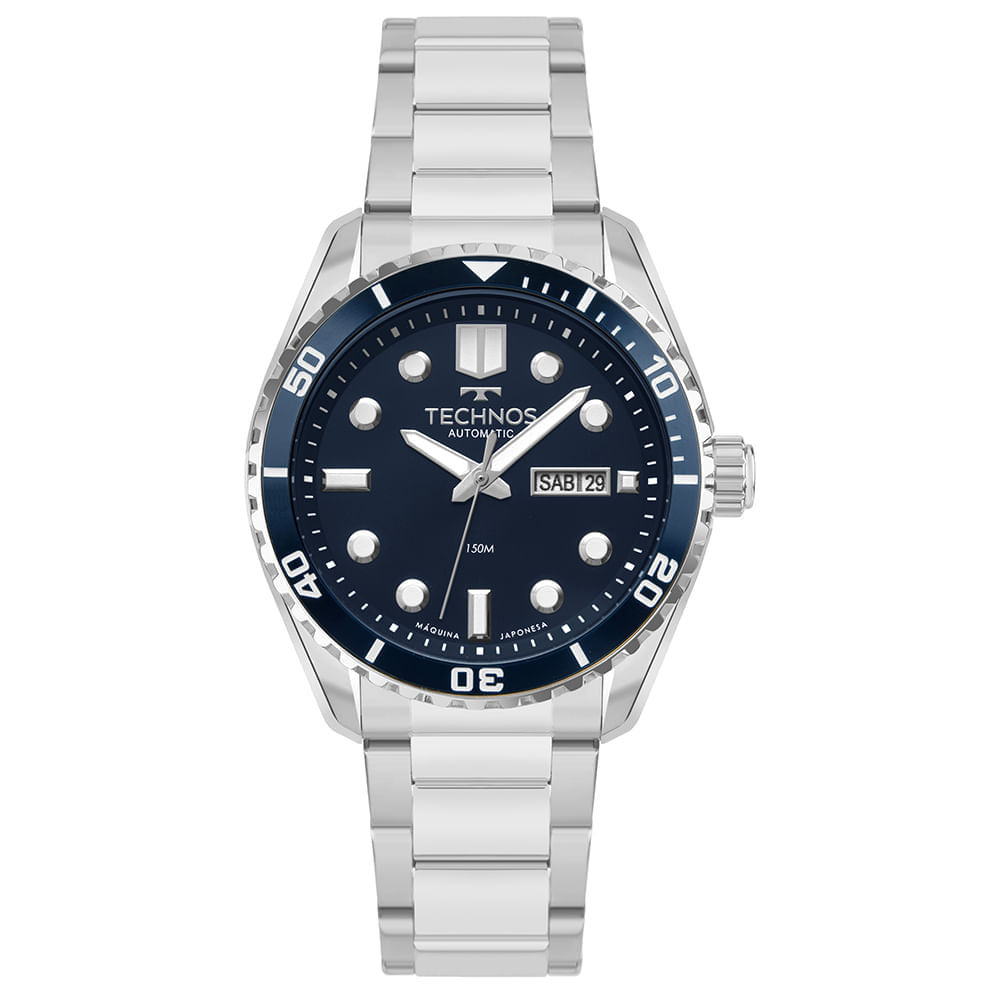 Relógio Technos Automático Masculino  Diver Prata - 8205OX/1A