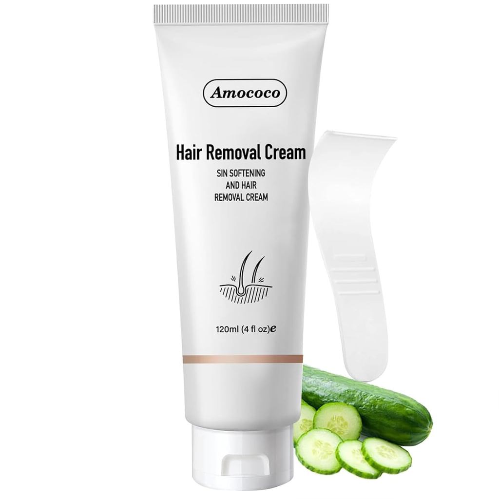 Kit de Remoção de Pelos lessHairRemovalKit, Depilatório Eficaz para Mulheres e Homens, Formulado com Extrato de Pepino, 