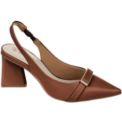 Sandalia Slingback Bebecê Feminino Salto Bloco Bico Fino