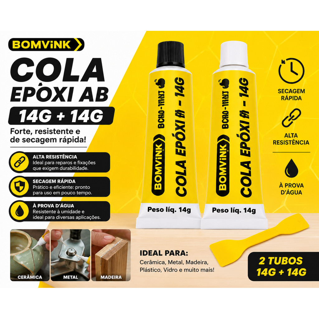Cola Epóxi Multiuso 28g (Araldite) - Secagem em 10 Minutos