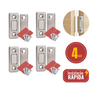 Fecho Magnético Kit 4/8/12 Armário Porta Gaveta Neodímio Trava Guarda Roupa Forte Imã