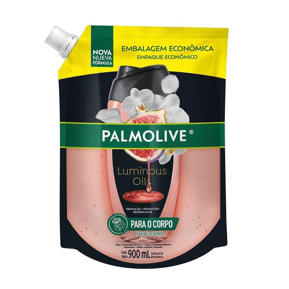 Sabonete Líquido Corporal Palmolive Luminous Oils Figo e Orquídea Branca Refil 900ml