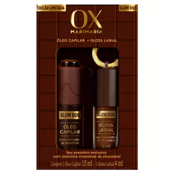 Kit Glow Duo OX MariMaria Óleo Capilar 15ml e Gloss Labial 4ml com Cheirinho de Chocolate