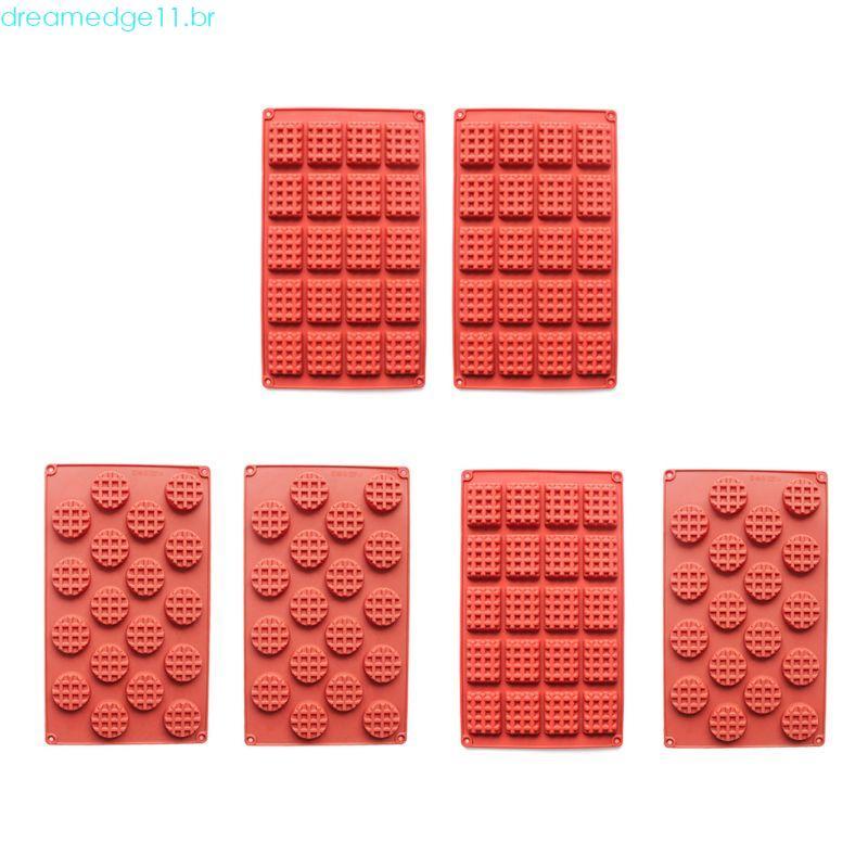 dreamedge11 2 Peças Conjunto 18 20 Cavidades Silicone Waffle Molde Fabricante Bolo Biscoito Chocolate Pan Cozimento