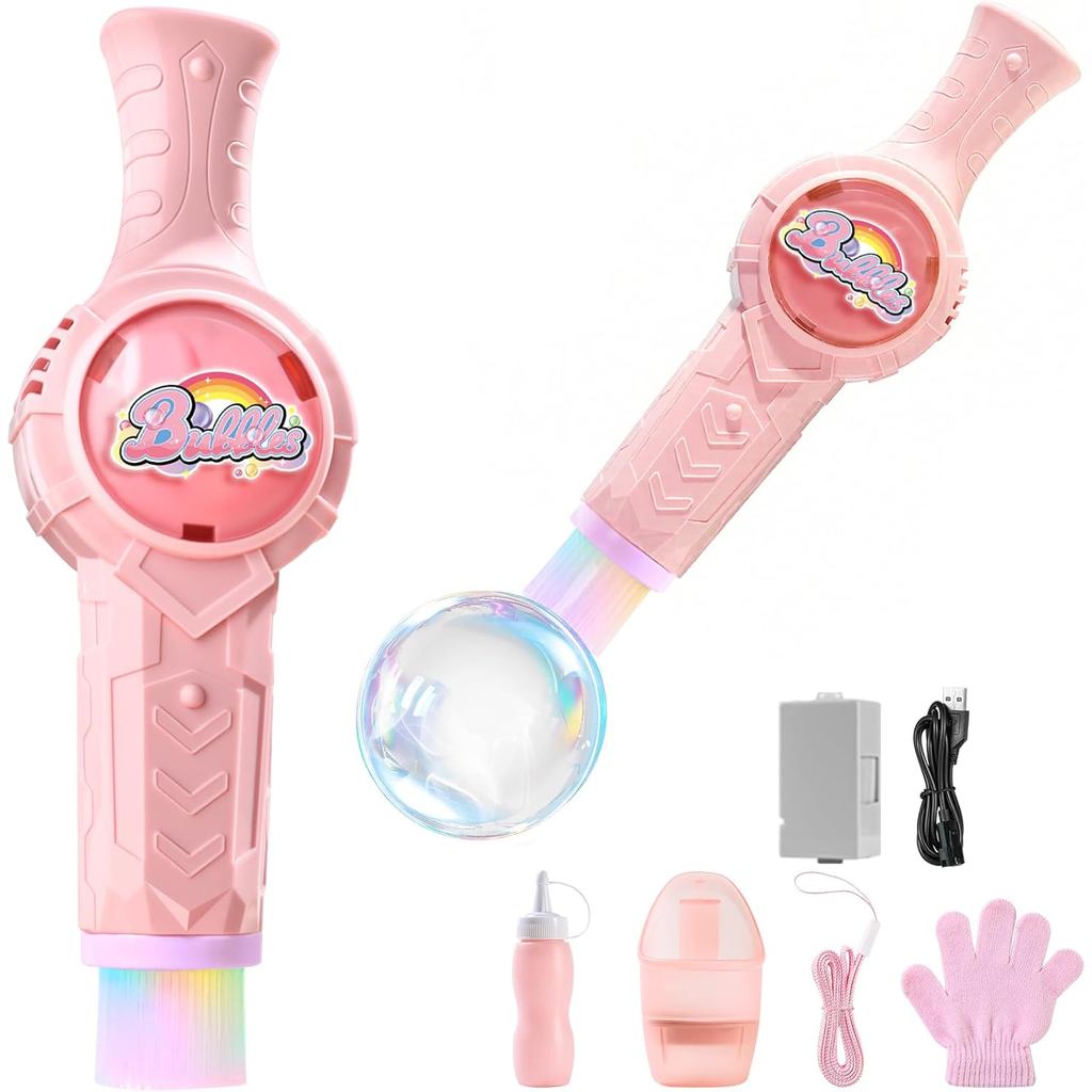 Máquina de Bolhas de Névoa, Máquina de Bolhas Coloridas para Crianças, Máquina de Névoa de Bolhas Elásticas, Varinha Mág