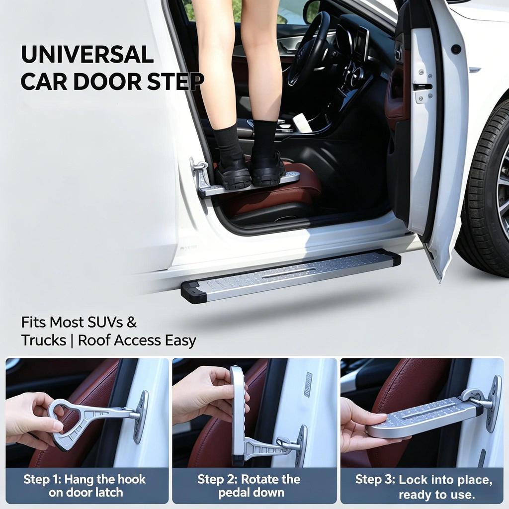 Escada Universal Para Porta De Carro , Antiderrapante , Durável , Pedal , Gancho De SUV , Caminhão , Acesso Ao Teto , Fá