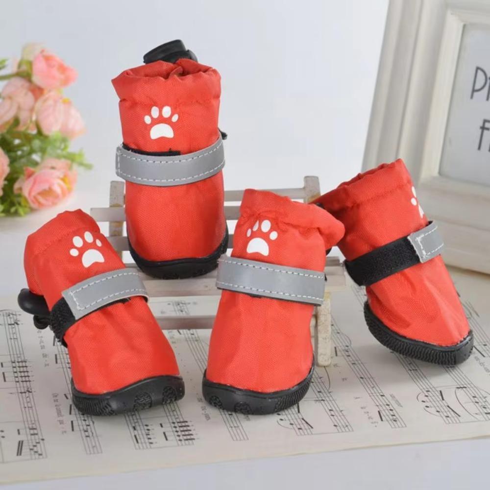  4 Unidades/Conjunto Botas Para Cachorros , Sapatos Refletivos Resistentes Ao Desgaste Cães De Estimação De C
