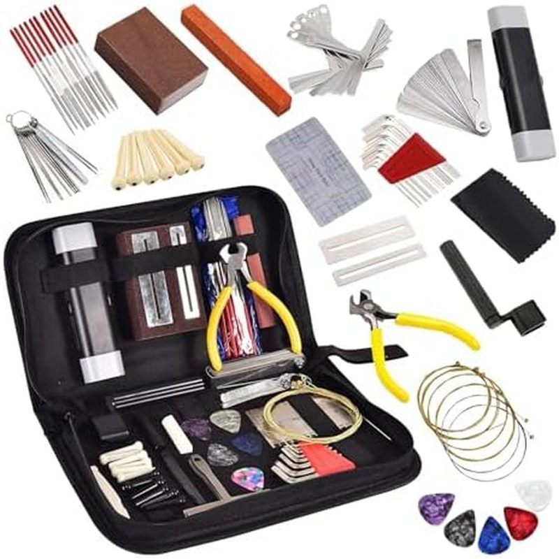 Kit De Ferramentas De Guitarra 72 Pcs , Manutenção Profissional Para Ukulele Baixo Banjo Luthier Reparo Guitarrista Ou E