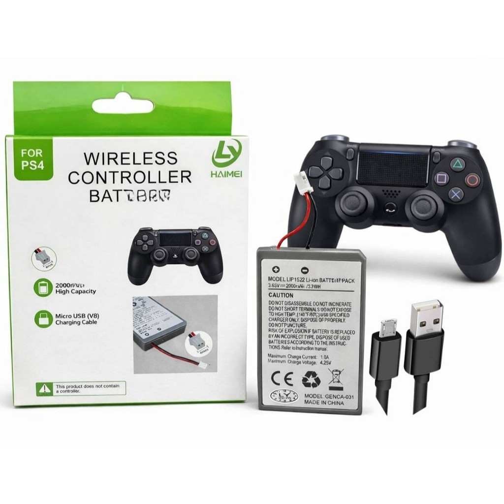 Bat Recarregável PS4 2000m Longa Duração Com Cabo USB