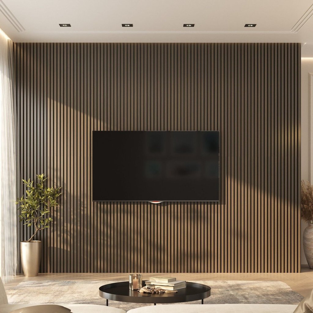 Painel Ripado de PVC Barra de 2,70MX15CM (0,40m²) Bariri Imbuia