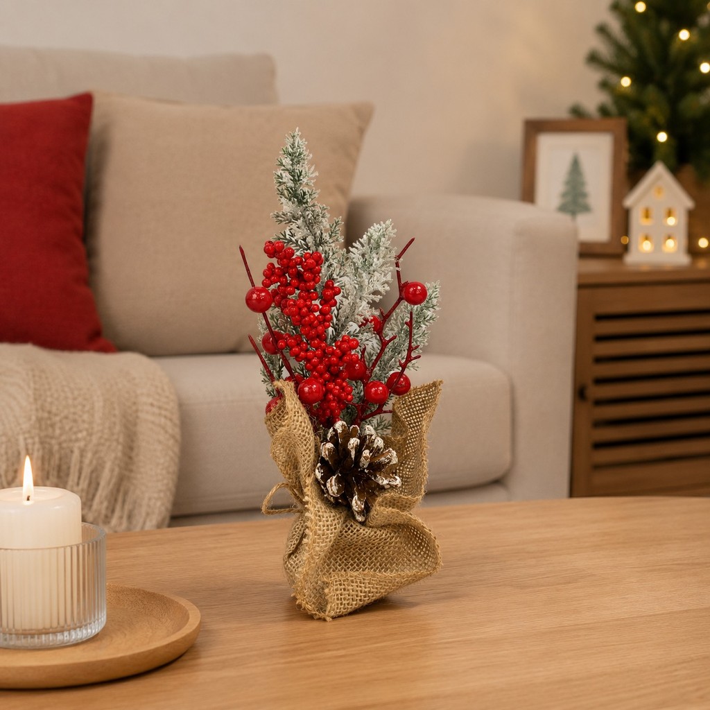 Enfeite De Natal Mini Arranjo Decorativo 23cm Para Mesa — imagem 2 de 2