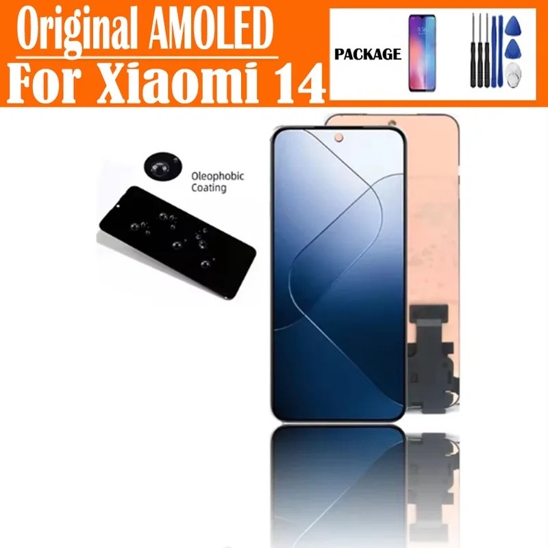 6.36'Display AMOLED Tela De Toque Para Xiaomi 14 LCD Mi 14 23127PN0CC Substituiç