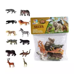 Conjunto Educativo Nettoy Animais da Selva 12 Peças