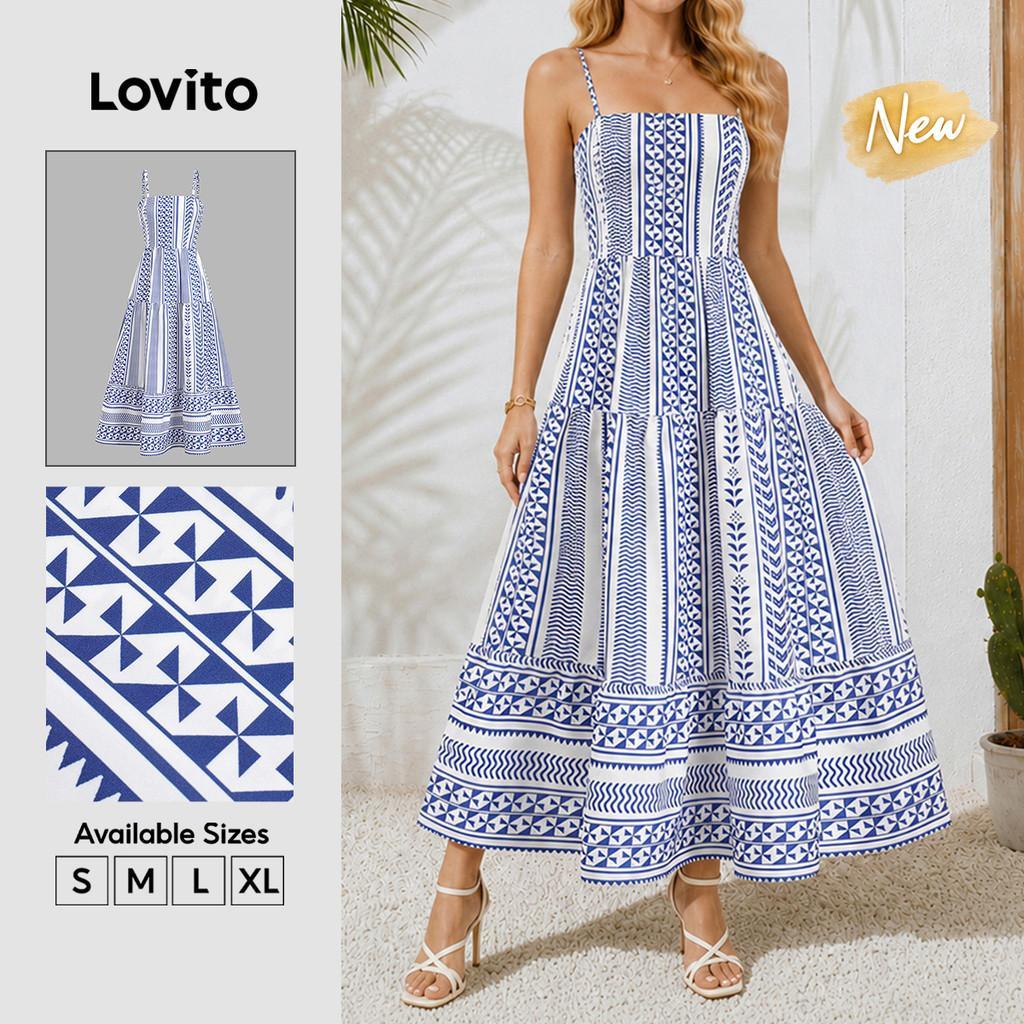 (New Arrival) Lovito Vestido Boho para Mulheres Primavera/Verão DRB38BR063