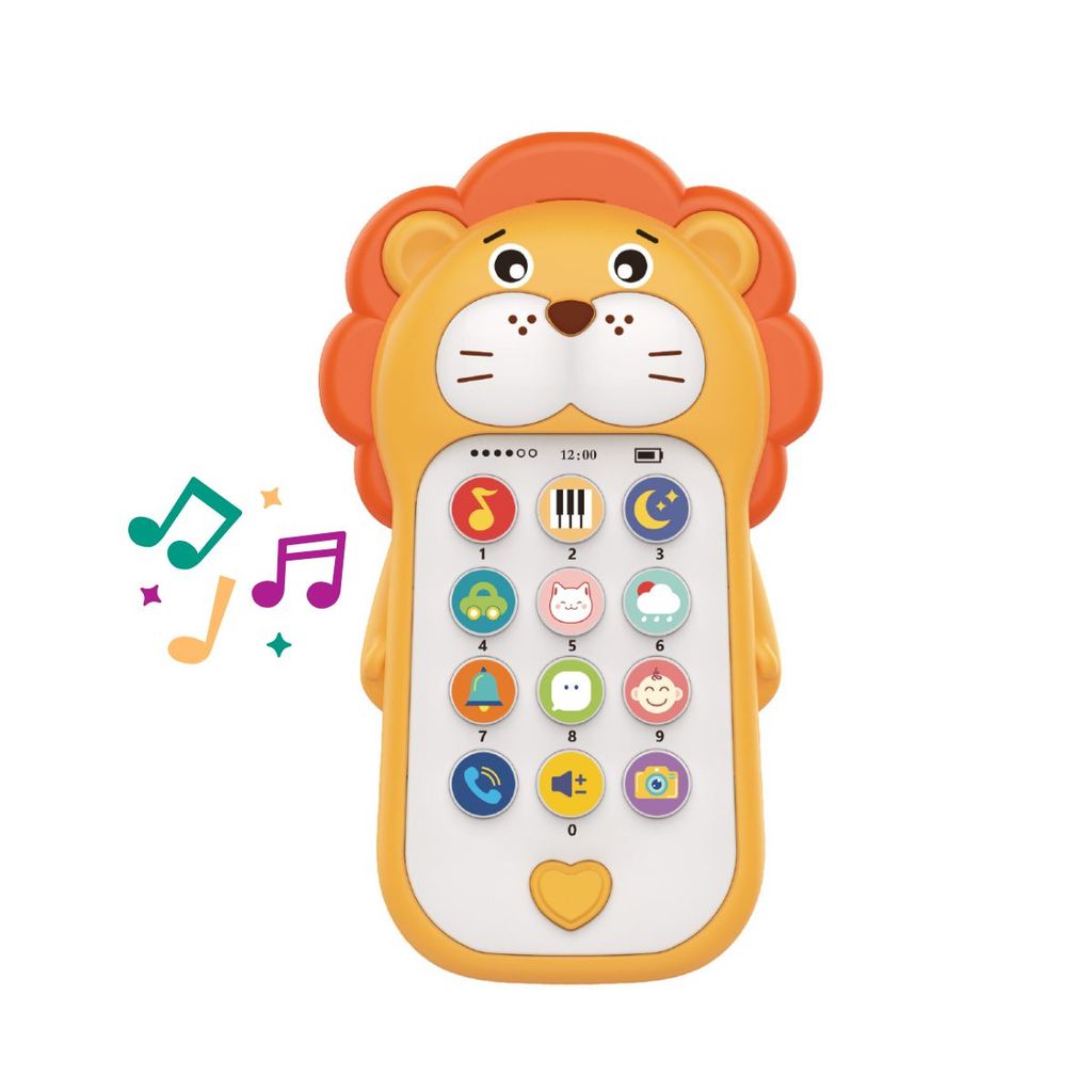 Brinquedo Interativo Bebê Telefone Educativo Musical Mordedor Leão 12m+ Maxi Baby