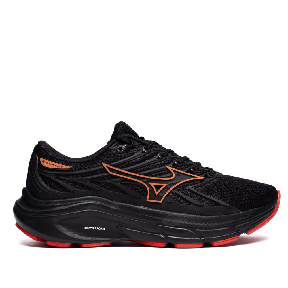 Tênis Masculino Mizuno Jet 8 Esportivo Preto/Vermelho