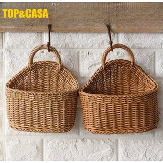Cesta Juta Suspensa Tecida Feita À Mão Cesta Vime Natural Com Alça Para Decoração - Envio…