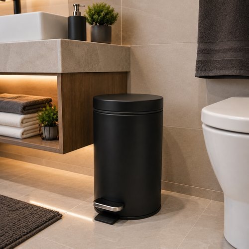 Lixeira pedal 3 litros preta UNICASA 01 unidade