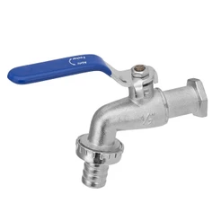 Torneira Esfera Jardim Com Bico Uso Geral 1/2 X 3/4 Metal Cromado 1/4 Volta