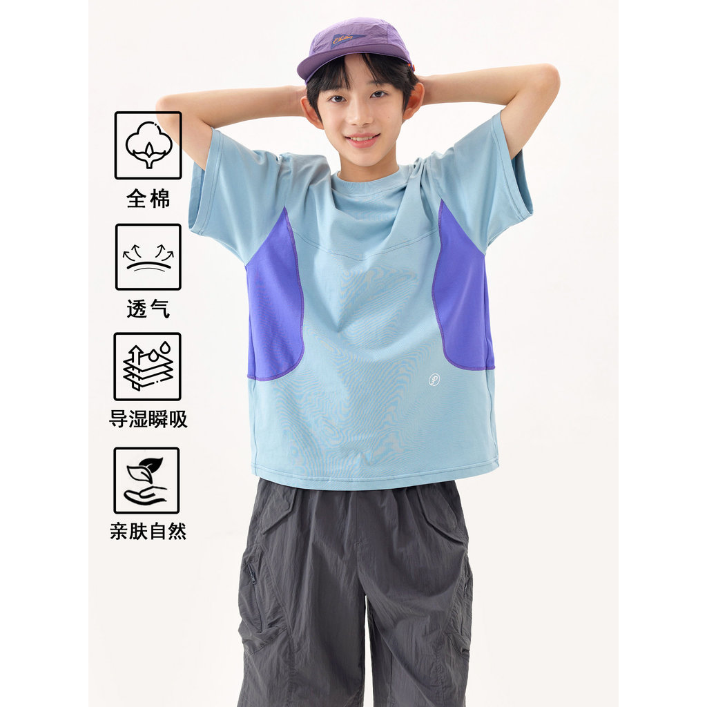 PP Planet Original Roupas Infantis Crianças 2026 Verão Novo Estilo Algodão Casual Esportes Camiseta Médio Grande Criança
