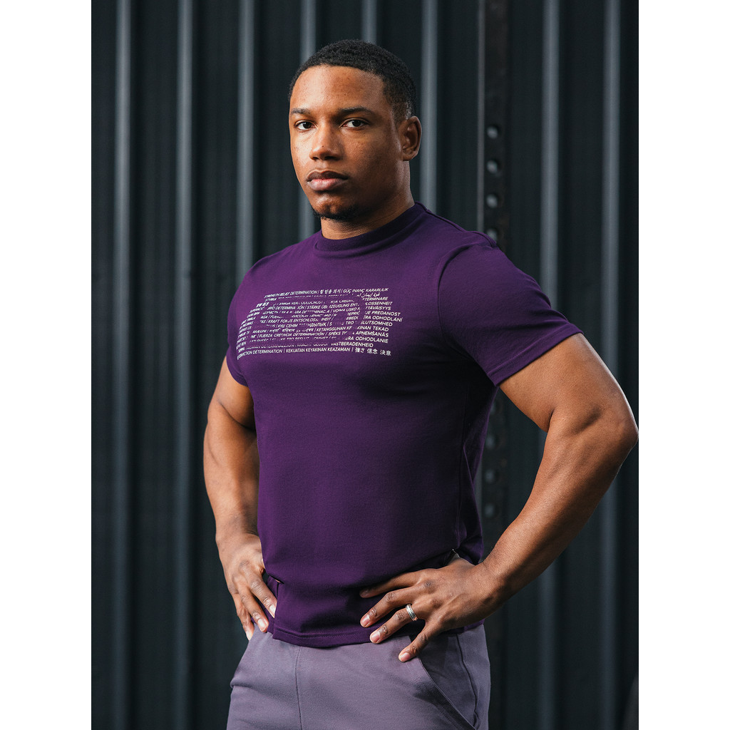 2025Aspire Lexus limitado reino unido SBD grande padrão camiseta real roxo masculino puro algodão Fitness esportes lazer