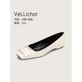 2026 outono novo estilo fivela quadrada dedo do pé quadrado bege sapatos planos couro patente boca rasa elegante Commute